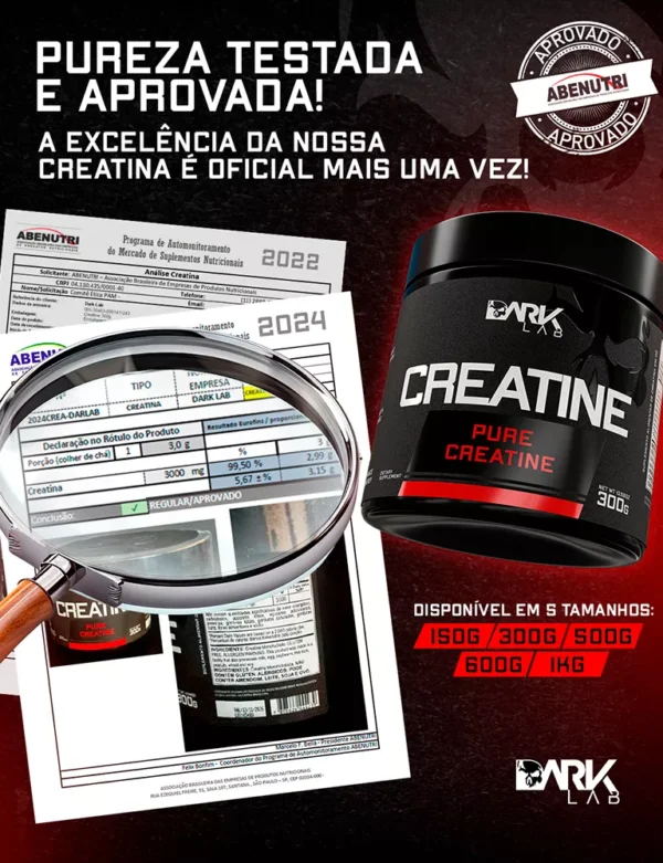 Teste Creatina Dark Lab 600g