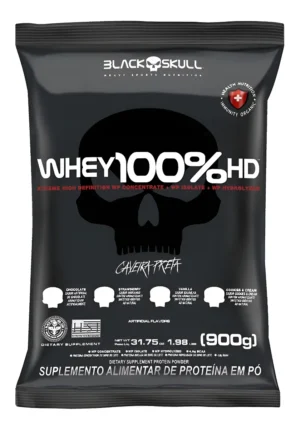 Whey-Black-Skull Whey Protein Concentrado Refil Black Skull 900g