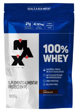 Whey Max Refil Whey Protein Concentrado Max Titanium 900g